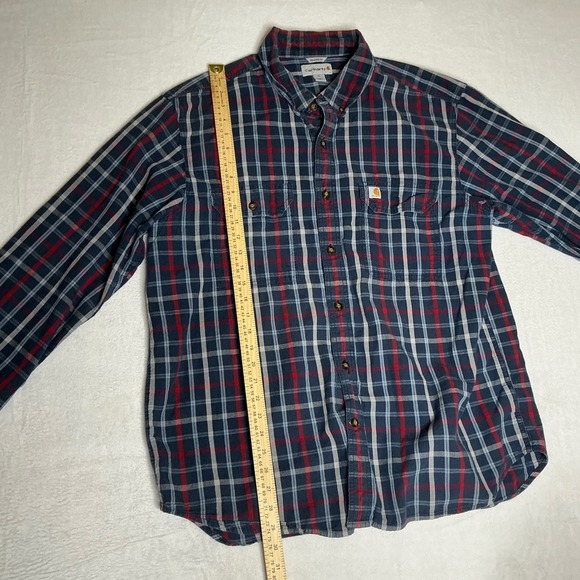 Carhartt Relaxed Fit Plaid Long Sleeve Button Up Shirt Mens XL - Picture 4 of 8